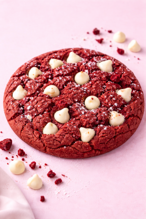 Jumbo Red Velvet White Chocolate Chip Cookie